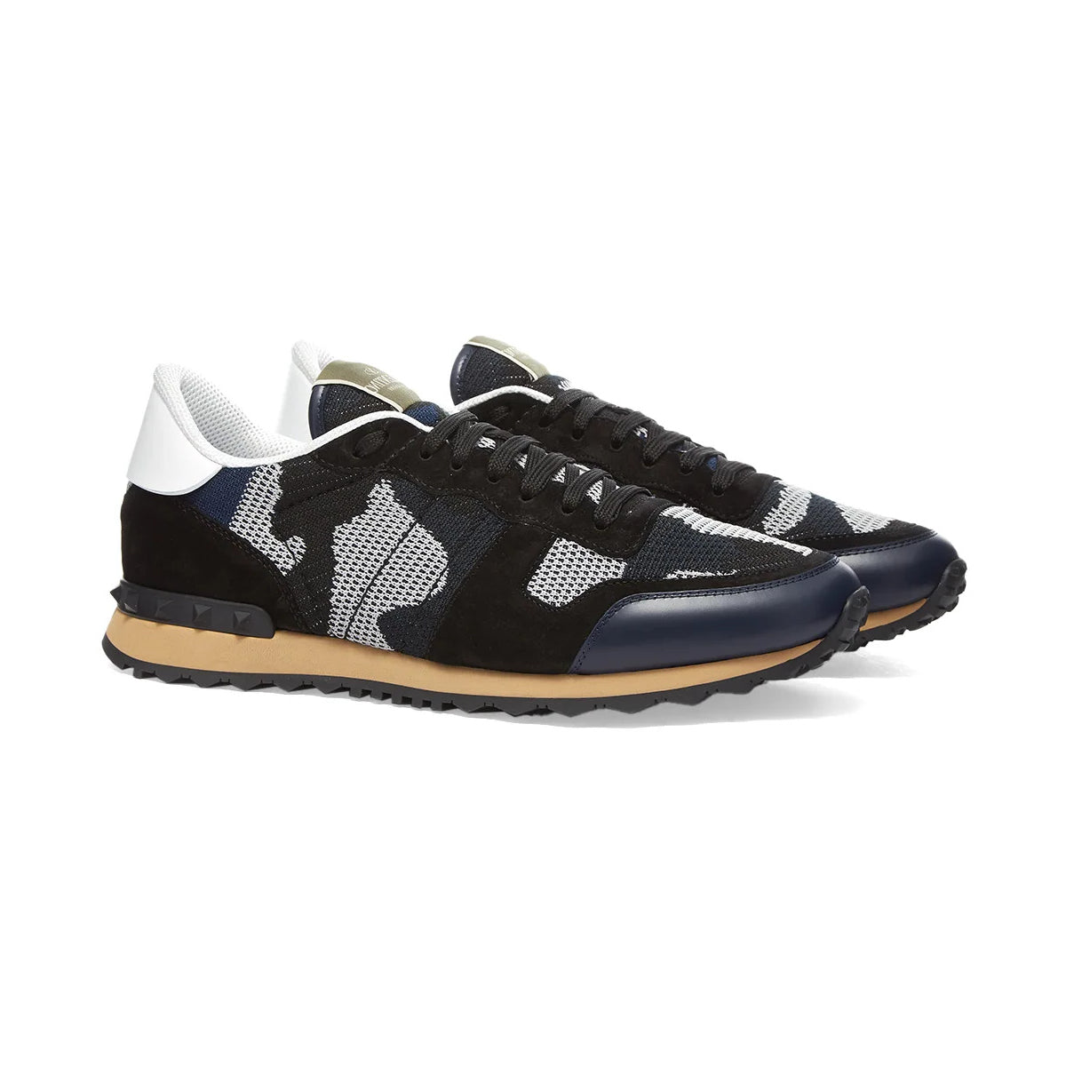 Valentino Mesh Rock Stud Runners Navy