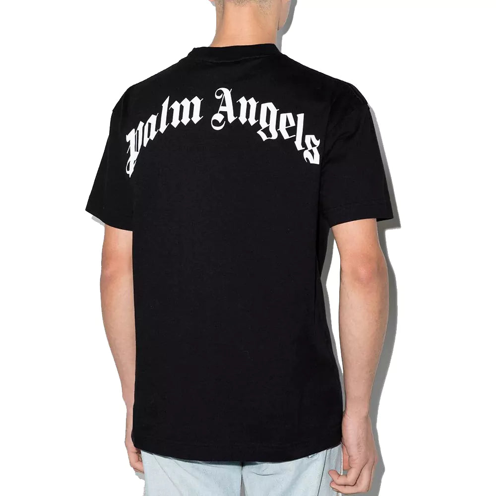 Palm Angels Shark Print Logo Black T-Shirt