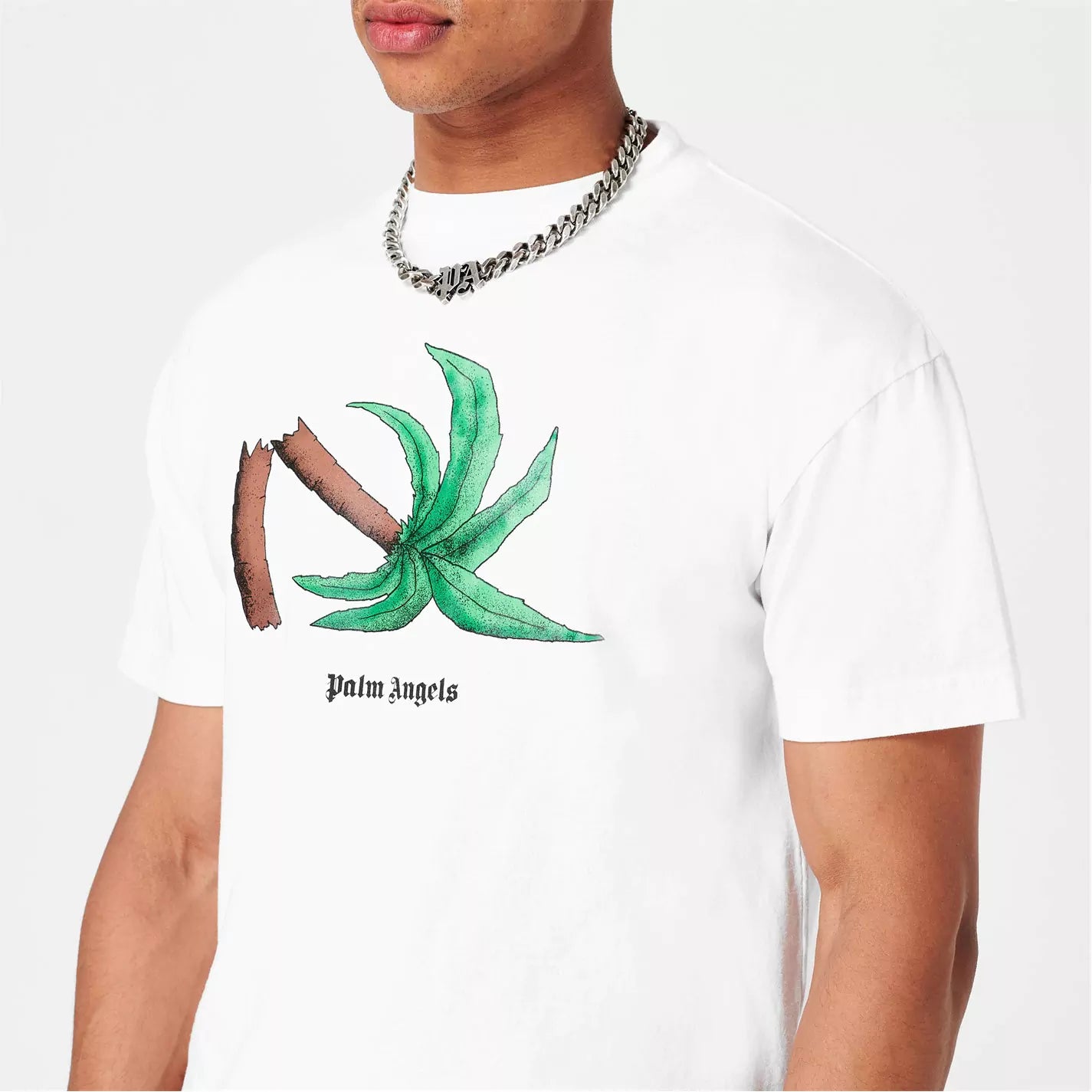 Palm Angels Broken Palm Tree White T-Shirt