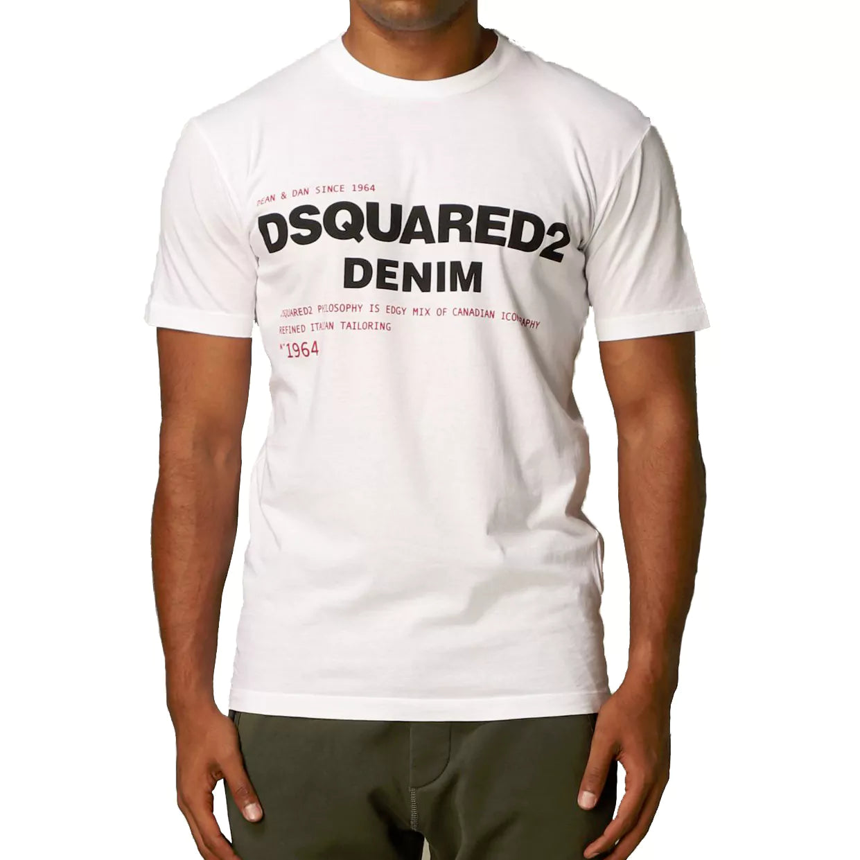 Dsquared2 Denim Print White T-Shirt