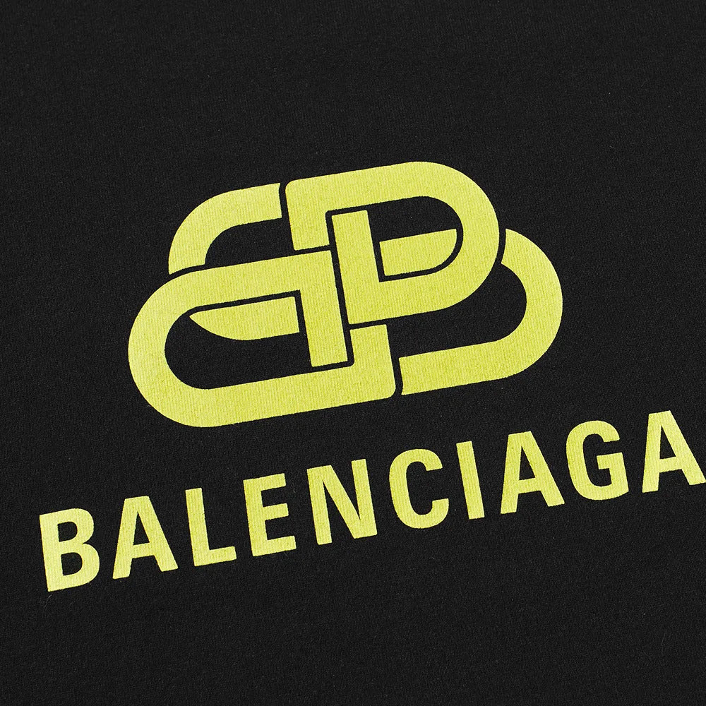 Balenciaga Double B Black Yellow T Shirt