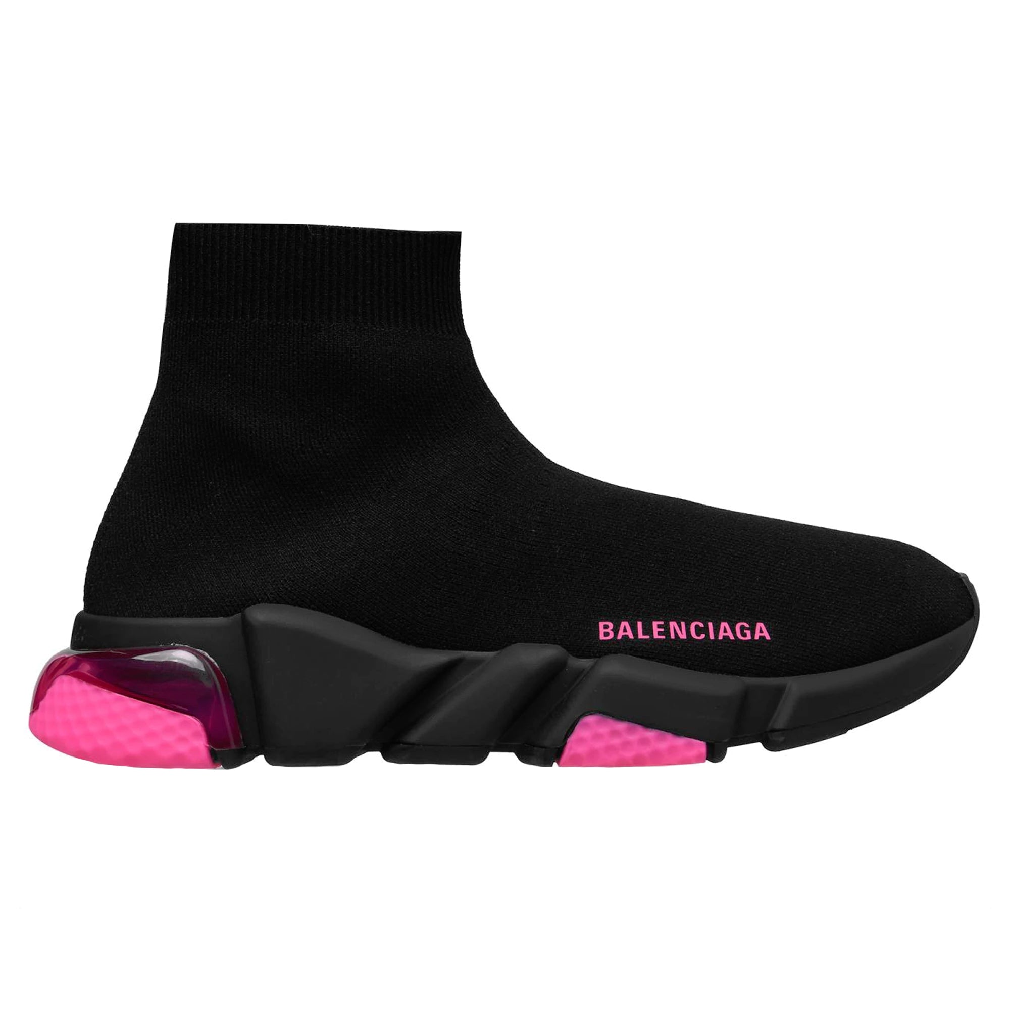 Balenciaga Speed Sock Runner Clear Sole Black/Pink
