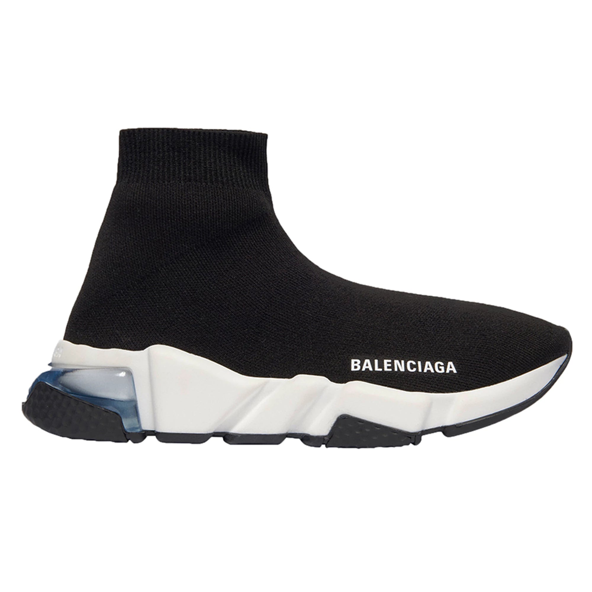 Balenciaga Speed Sock Runner Clear Sole Black/White