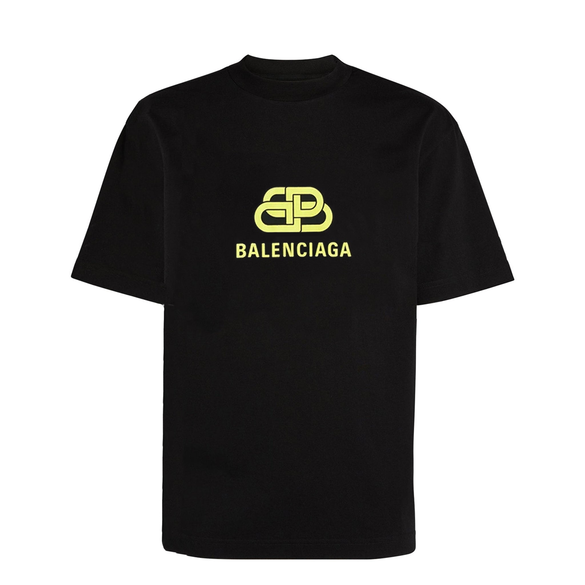 Balenciaga Double B Black Yellow T Shirt