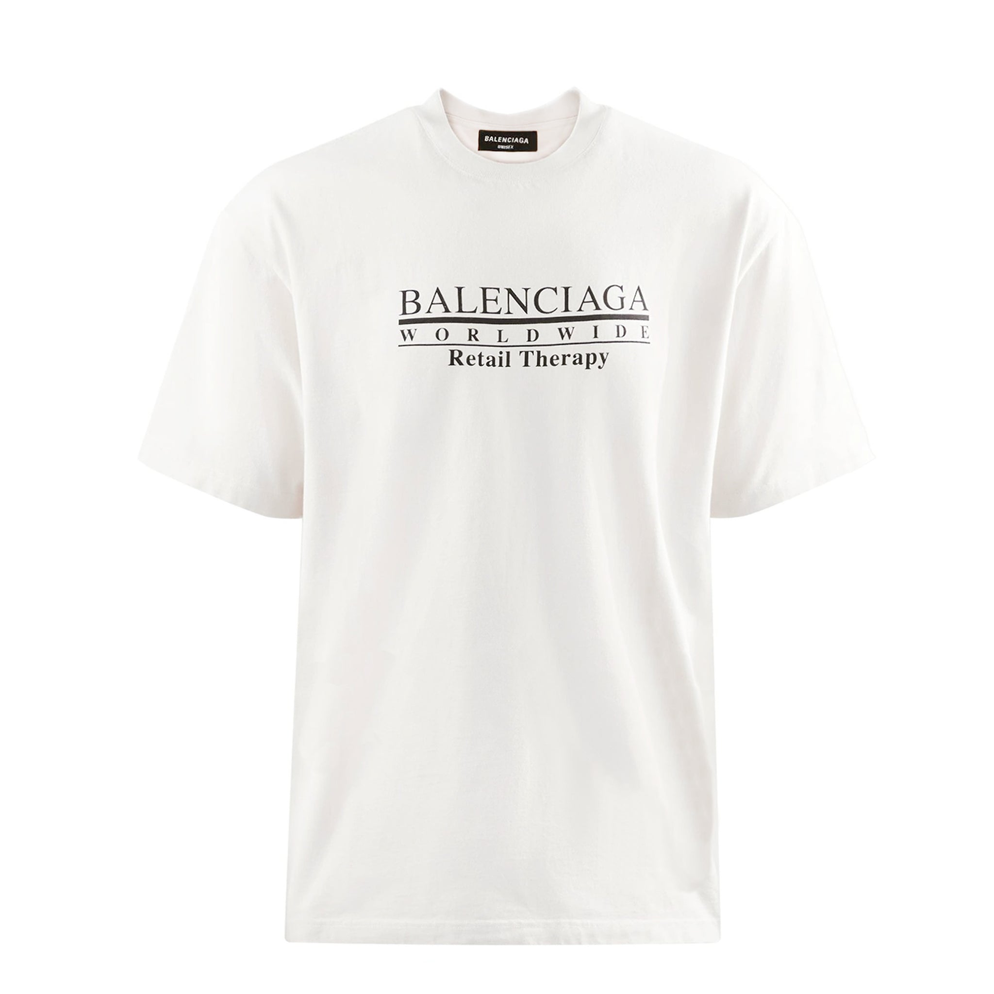 Balenciaga Retail Therapy Slogan White T-Shirt