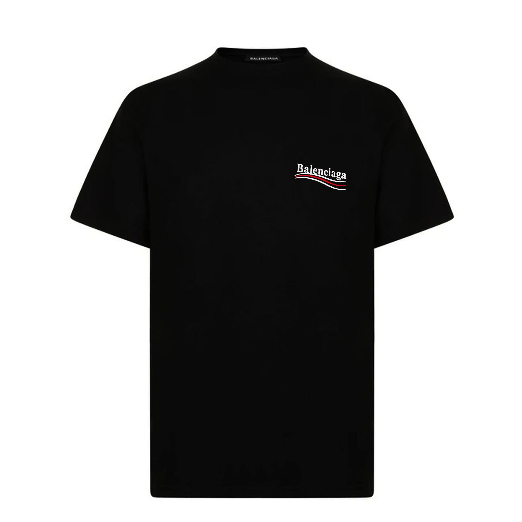 Balenciaga Political Campaign Embroidered Black T-Shirt