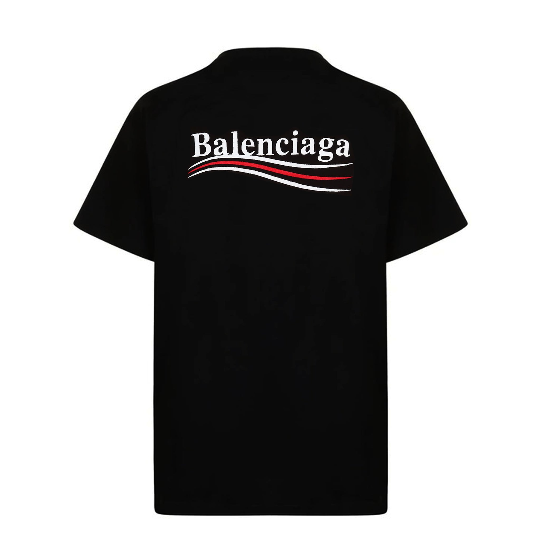 Balenciaga Political Campaign Embroidered Black T-Shirt