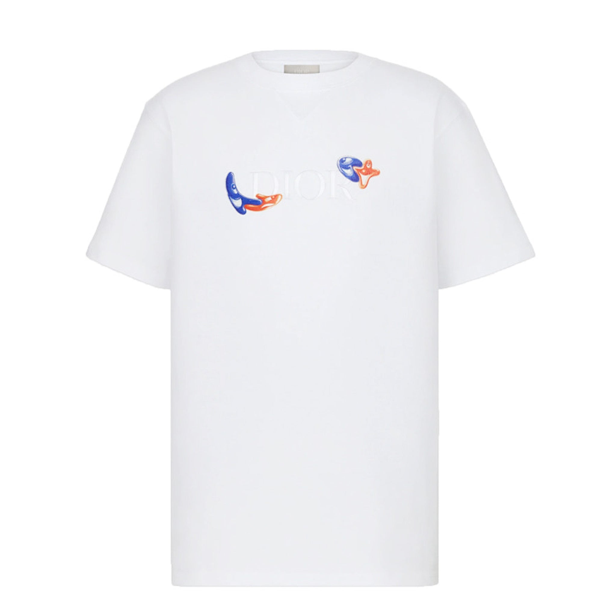 Dior x Kenny Scharf Embroidered White T-Shirt