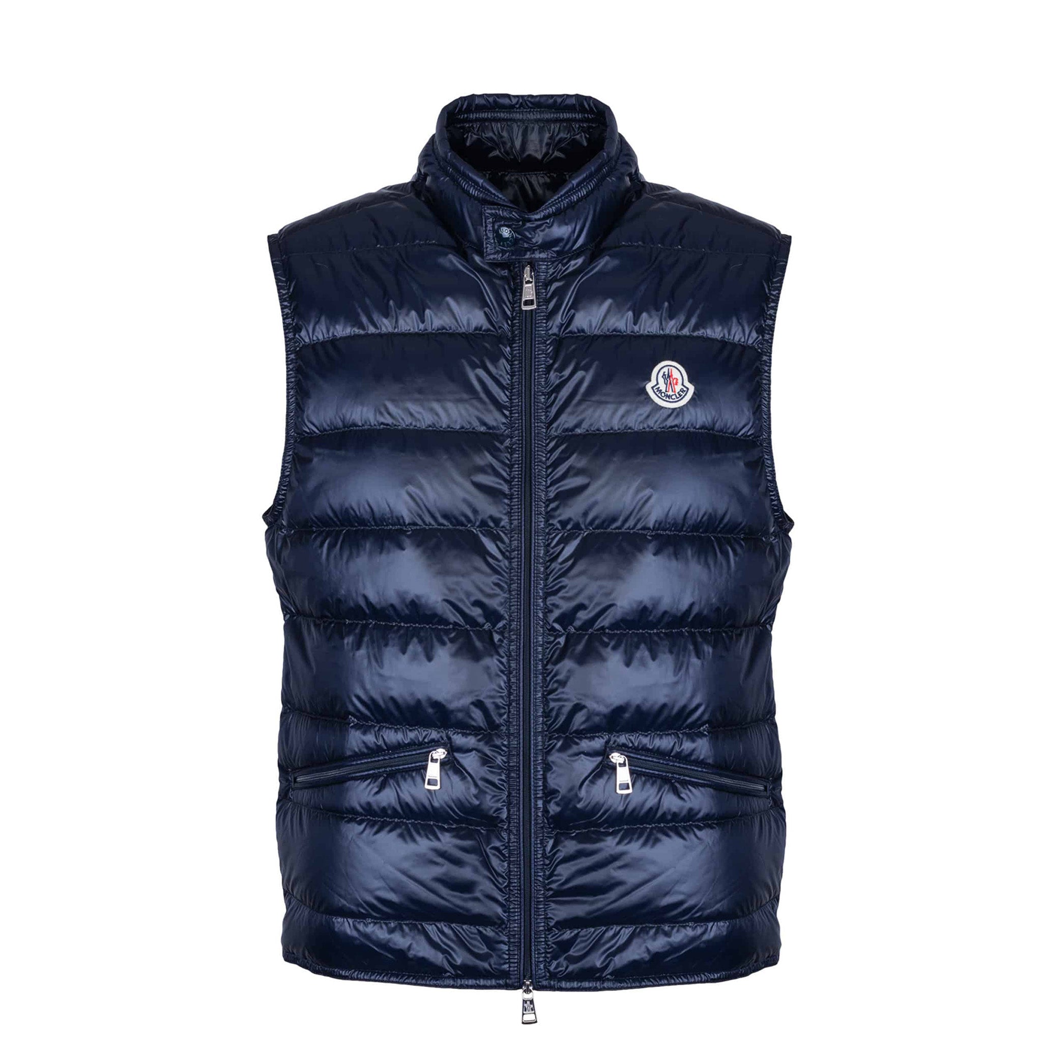 Moncler GUI Slim-Fit Quilted Down Navy Gilet