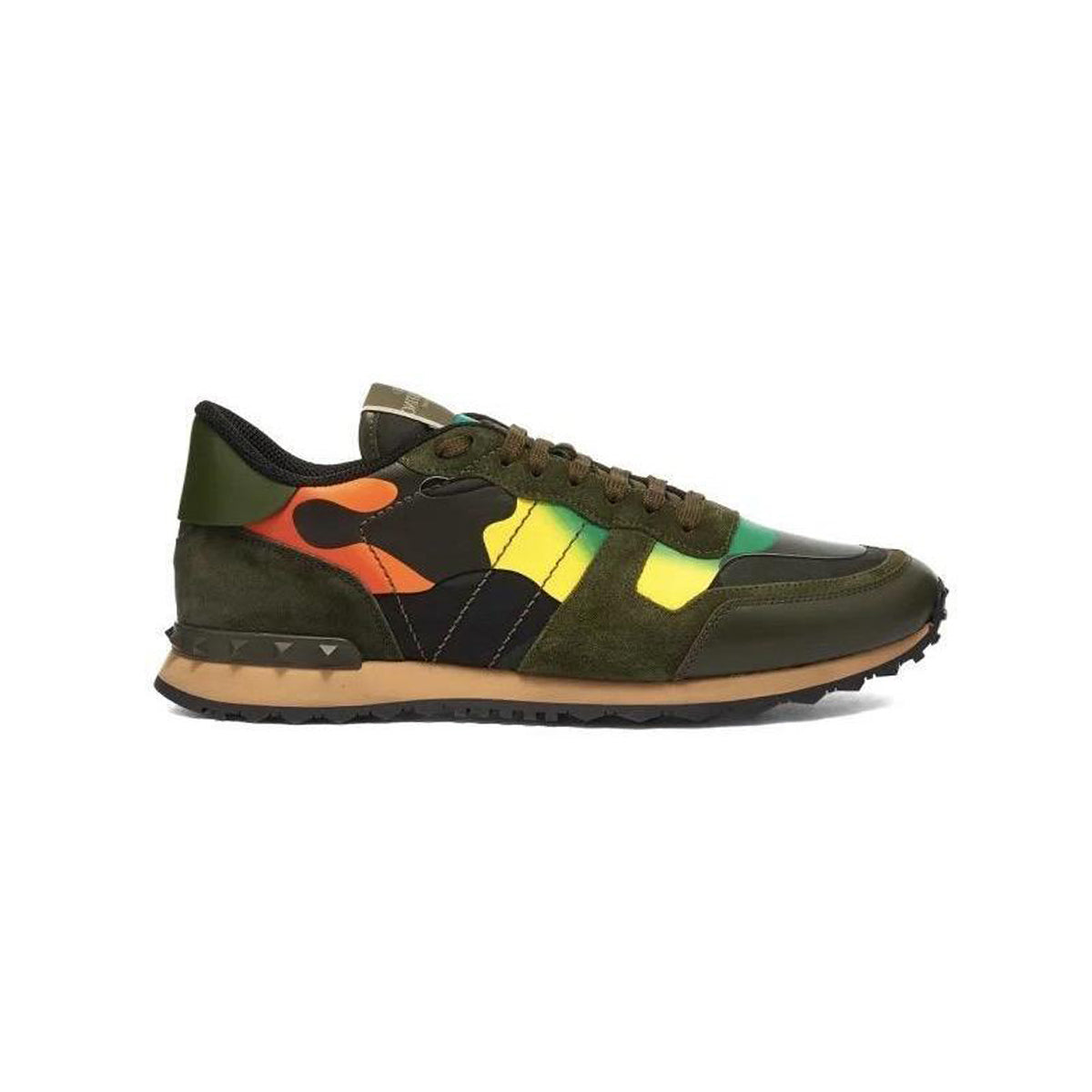Valentino Rock Stud Runners Khaki/Multicolour