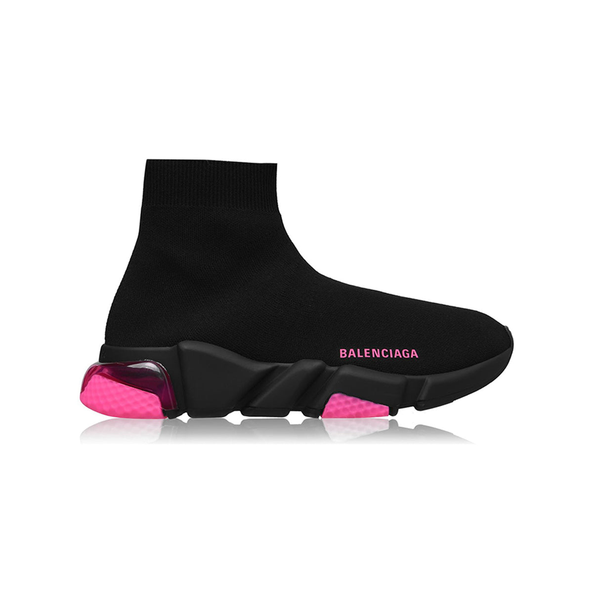 Balenciaga Speed Sock Runner Clear Sole Black/Pink