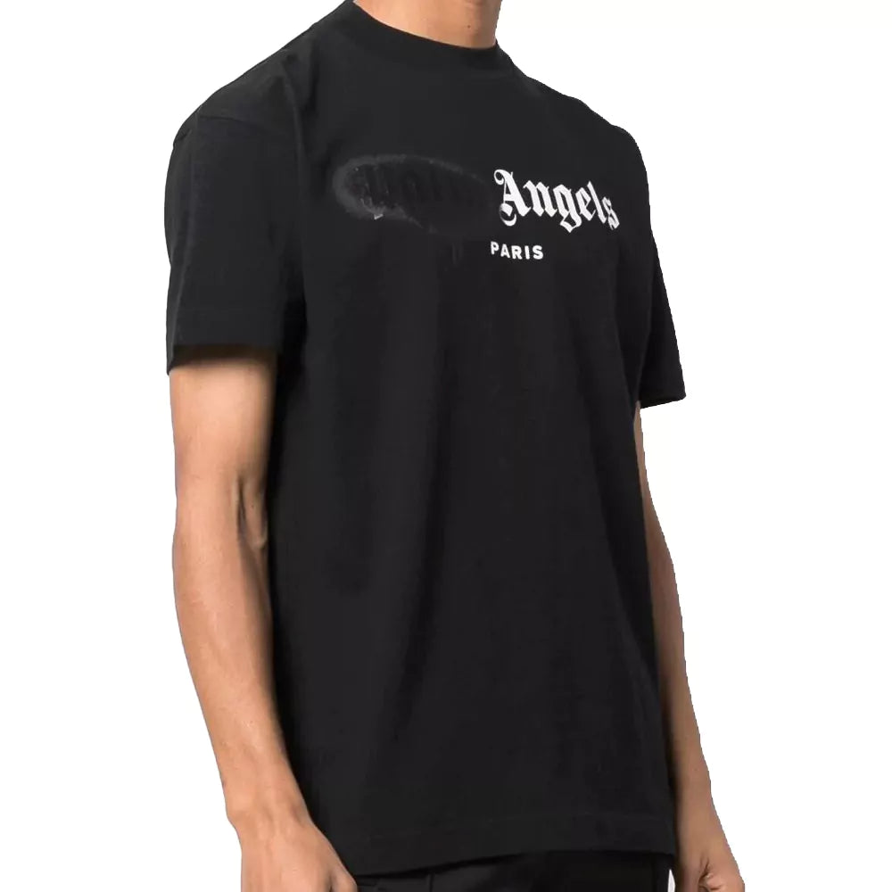 Palm Angels Paris Spray Paint Black T-Shirt