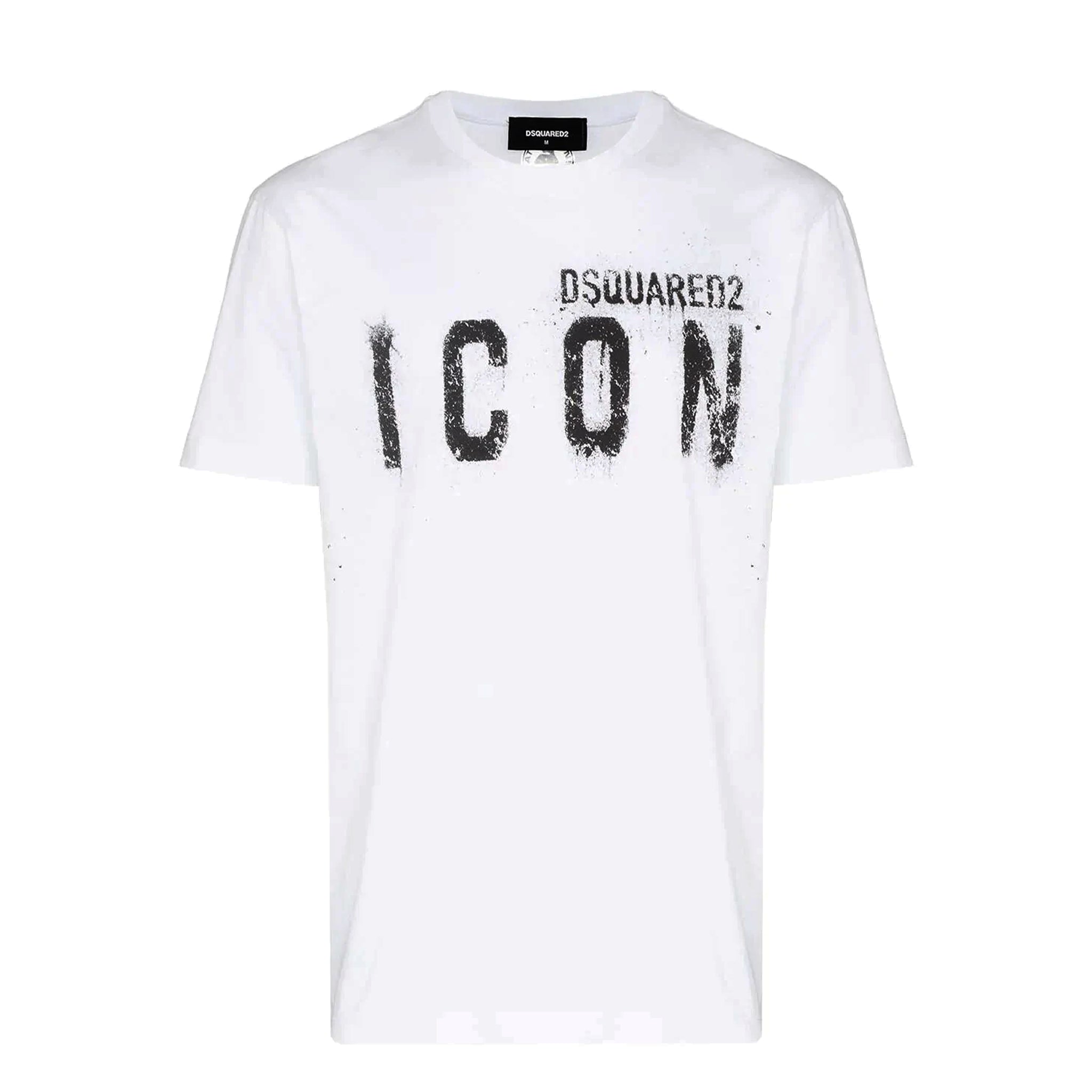 Dsquared2 Icon Spray Paint Logo White T-Shirt