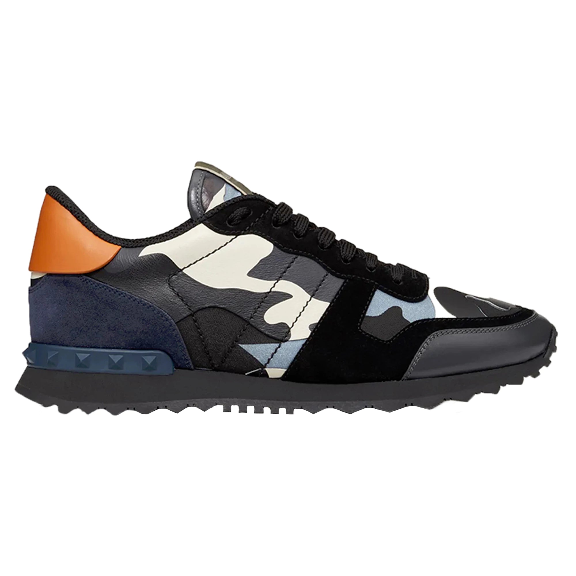 Valentino Rock Stud Runners Navy/Orange