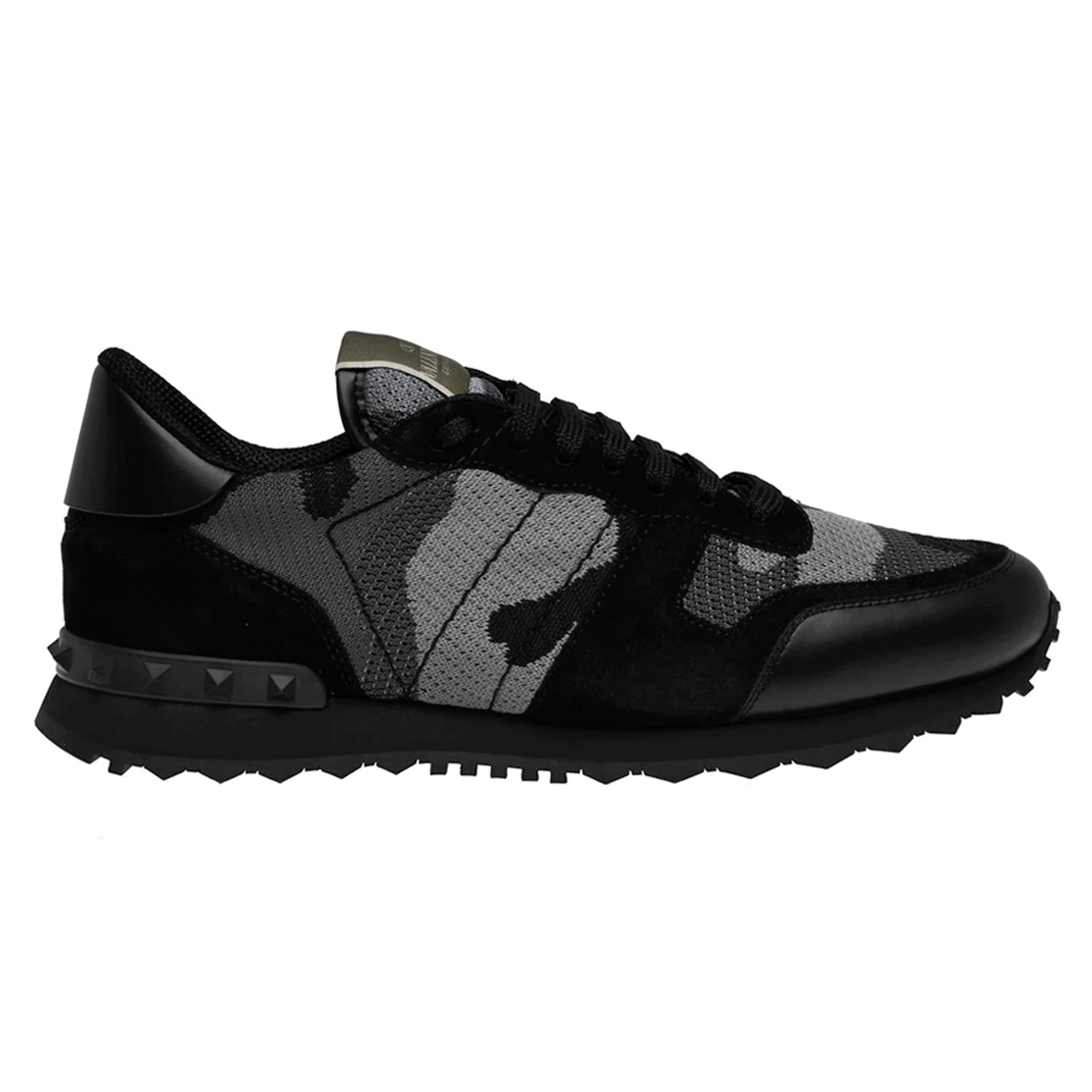 Valentino Mesh Rock Stud Runners Black Grey