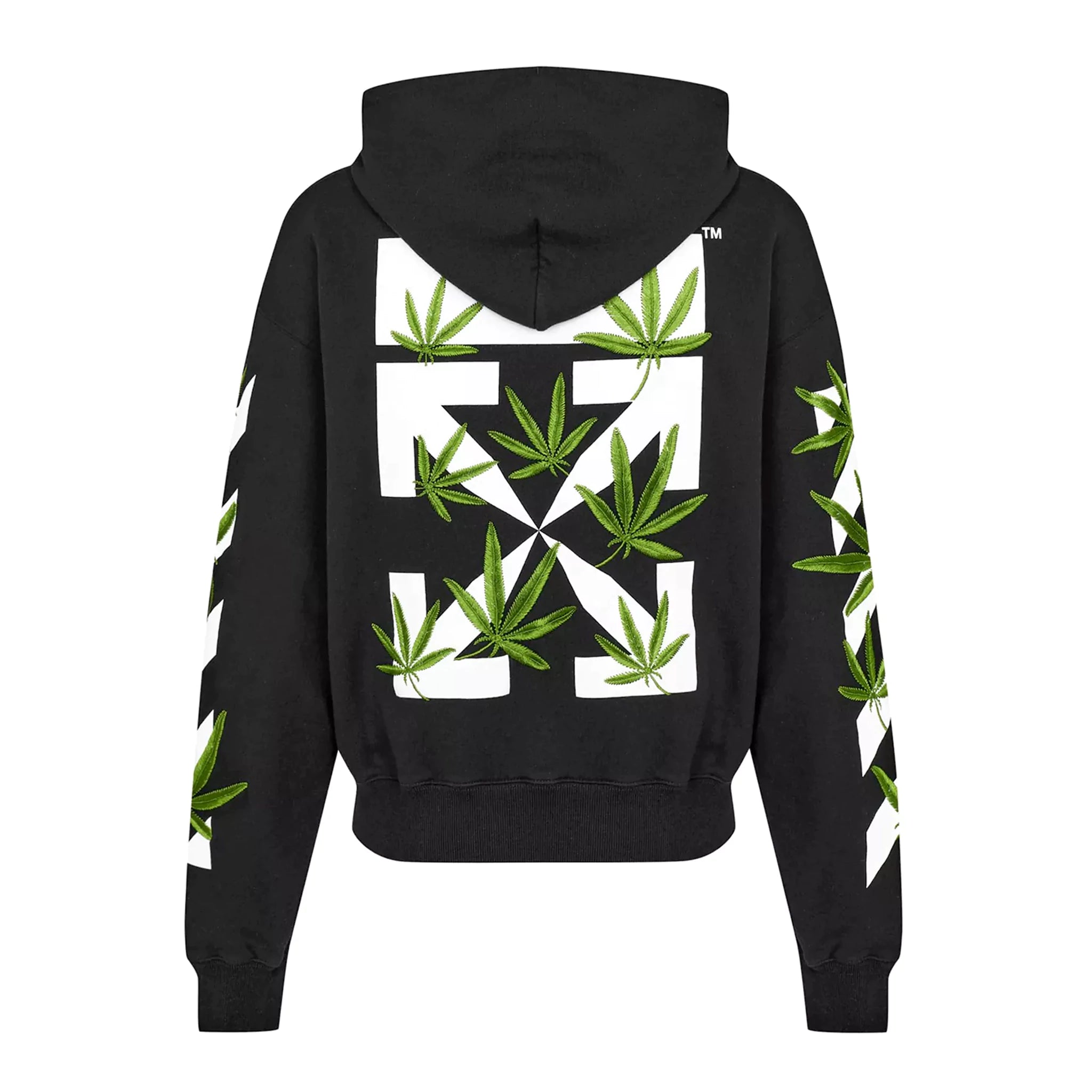 Off White Weed Arrow Black Hoodie