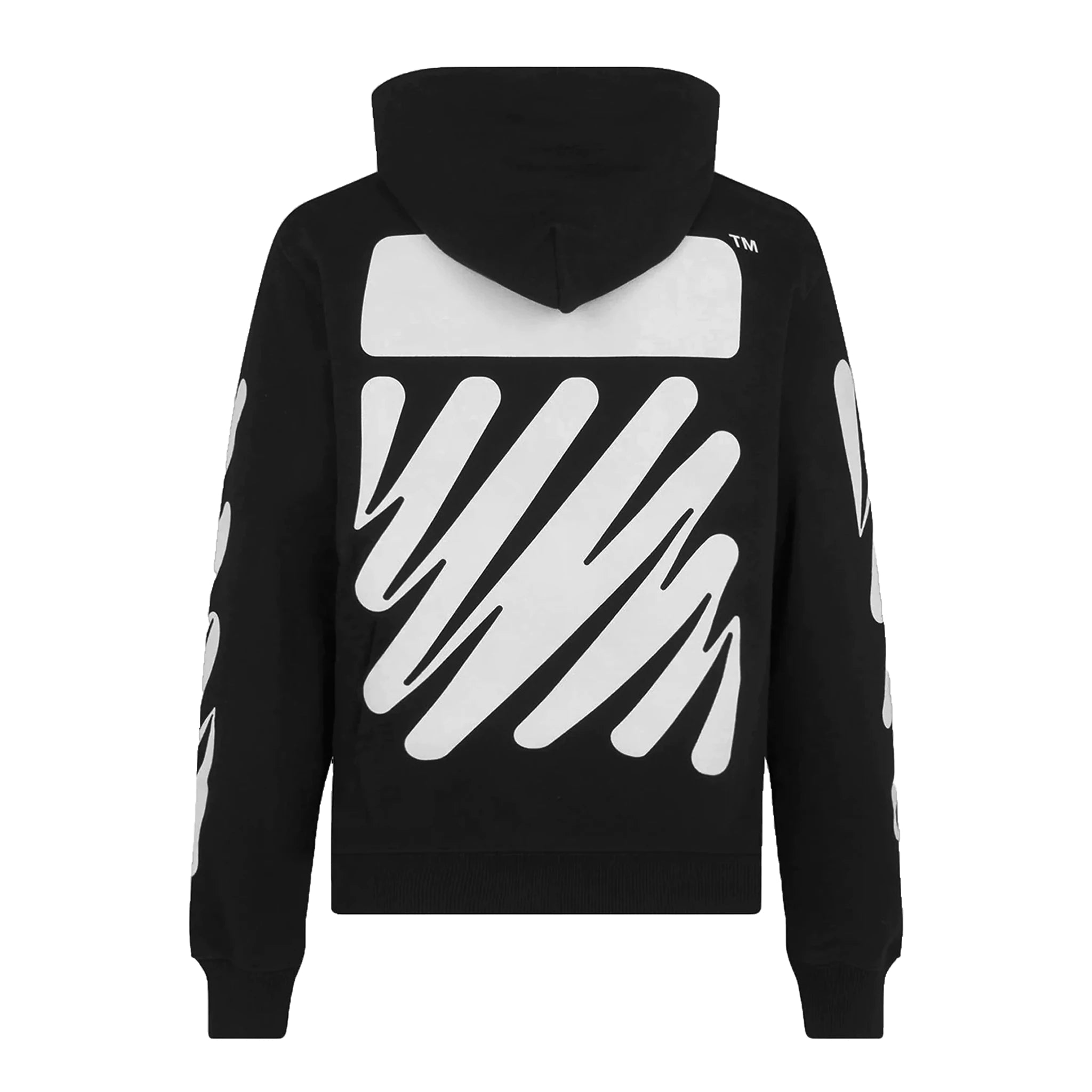 Off White Diagonal Wave Print Black Hoodie