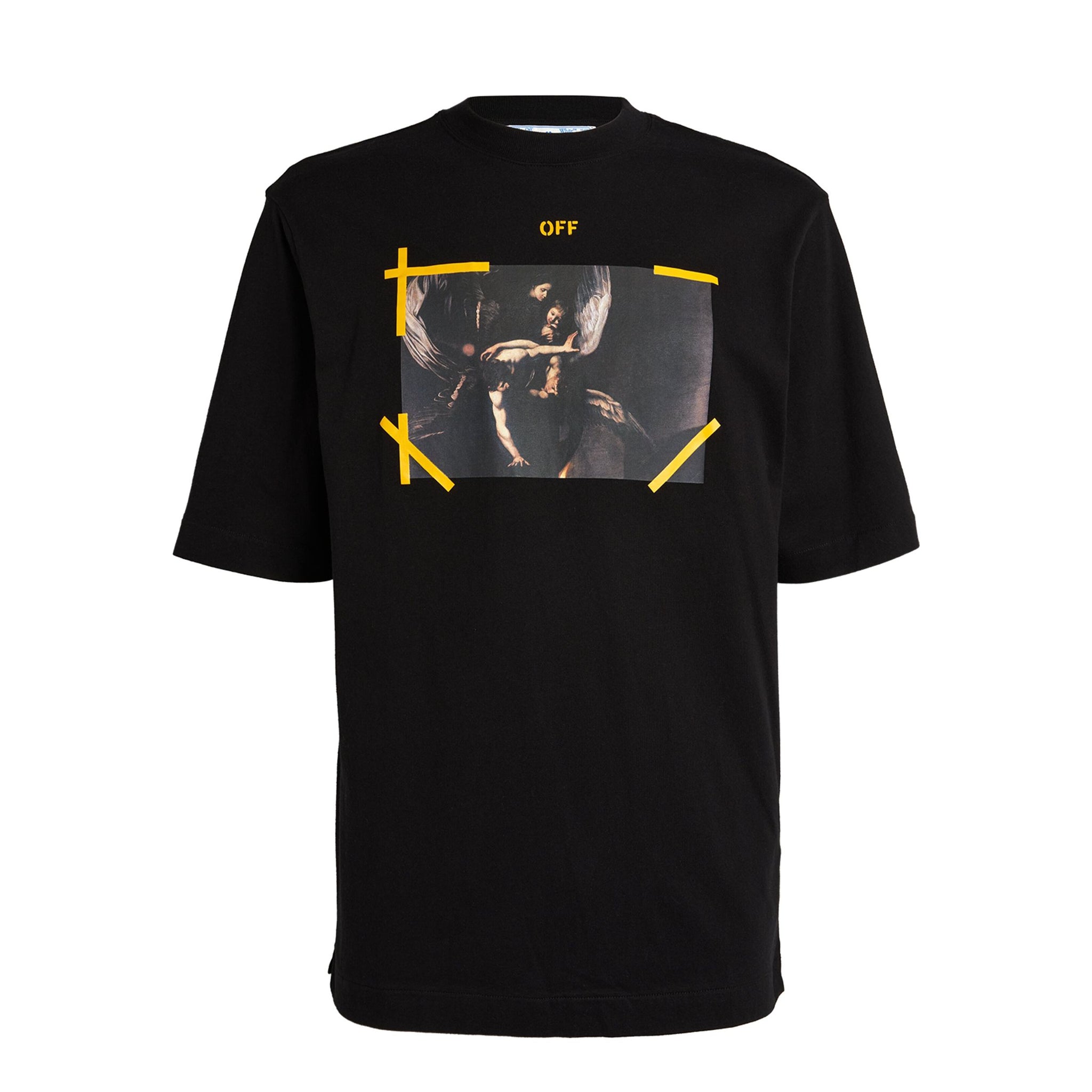 Off White Caravaggio Print Black Yellow T-Shirt